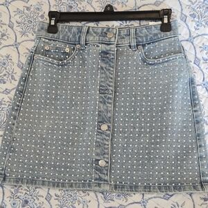 Michael Kors Light Blue Studded Mini Skirt
